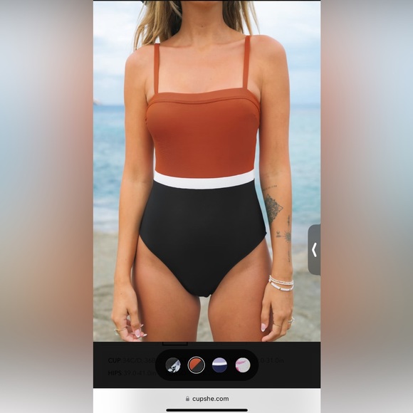 Colorblock Colombia Coast Square Neck One Piece Swimsuit - Picture 3 of 4